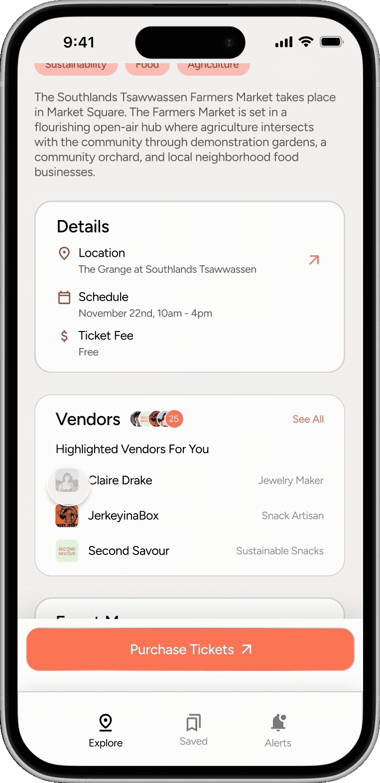 Gif of Mosaic's Vendor Profile Page